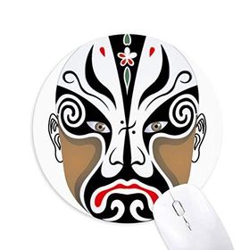 Dıythinker Pekin Operası Maskesi Renkli Bailiangguan Baskılı Yuvarlak Kaymaz Kauçuk Mouse Pad