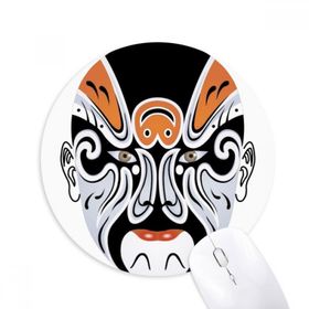 Dıythinker Pekin Operası Maskesi Renkli Changbanpo Baskılı Yuvarlak Kaymaz Kauçuk Mouse Pad