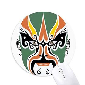Dıythinker Pekin Operası Maskesi Renkli Chengyaojin Baskılı Yuvarlak Kaymaz Kauçuk Mouse Pad