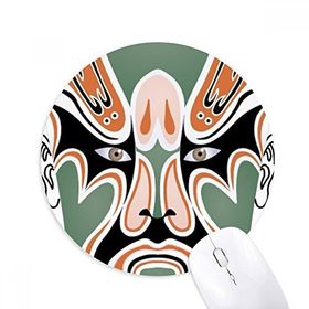 Dıythinker Pekin Operası Maskesi Renkli Jiulishan Baskılı Yuvarlak Kaymaz Kauçuk Mouse Pad