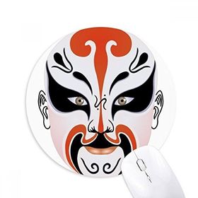 Dıythinker Pekin Operası Maskesi Renkli Mukezhai Baskılı Yuvarlak Kaymaz Kauçuk Mouse Pad