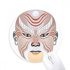 Dıythinker Pekin Operası Maskesi Renkli Weishuihe Baskılı Yuvarlak Kaymaz Kauçuk Mouse Pad