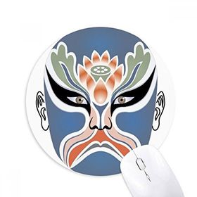 Dıythinker Pekin Operası Maskesi Renkli Xiangjianghui Baskılı Yuvarlak Kaymaz Kauçuk Mouse Pad