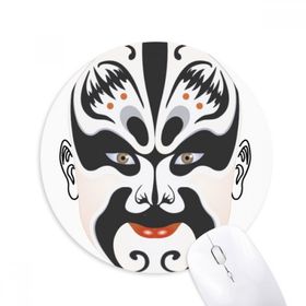 Dıythinker Pekin Operası Maskesi Renkli Zhangfei Baskılı Yuvarlak Kaymaz Kauçuk Mouse Pad