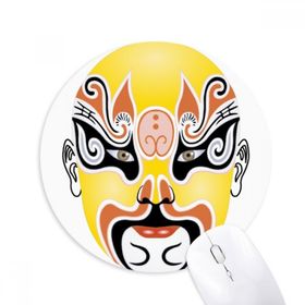Dıythinker Pekin Operası Maskesi Renkli Zhanwancheng Baskılı Yuvarlak Kaymaz Kauçuk Mouse Pad