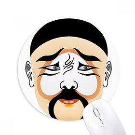 Dıythinker Pekin Operası Maskesi Renkli Zhuihanxin Baskılı Yuvarlak Kaymaz Kauçuk Mouse Pad