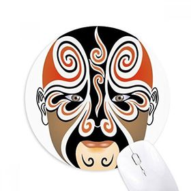 Dıythinker Pekin Operası Pekin Operası Yüz Maskesi Baskılı Yuvarlak Kaymaz Kauçuk Mouse Pad