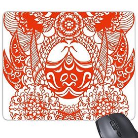 Dıythinker Pekin Operası Pekin Operası Yüz Maskesi Kırmızı Meihualing Kağıt Kesim Sanat Çin Geleneksel Kültür İllüstrasyon Desen Baskılı Dikdörtgen Kaymaz Kauçuk Mouse Pad
