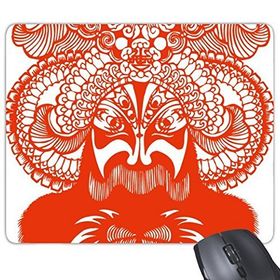 Dıythinker Pekin Operası Pekin Operası Yüz Maskesi Kırmızı Qingheqiao Kağıt Kesim Sanat Çin Geleneksel Kültür İllüstrasyon Desen Baskılı Dikdörtgen Kaymaz Kauçuk Mouse Pad