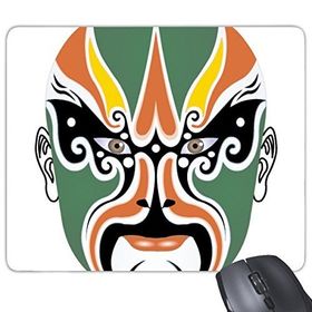 Dıythinker Pekin Operası Pekin Operası Yüz Maskesi Renkli Chengyaojin Jiajialou Sanat Çin Geleneksel Kültür İllüstrasyon Desen Baskılı Dikdörtgen Kaymaz Kauçuk Mouse Pad