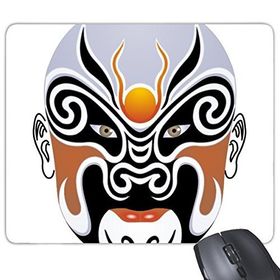 Dıythinker Pekin Operası Pekin Operası Yüz Maskesi Renkli Huarongdao Sanat Çin Geleneksel Kültür İllüstrasyon Desen Baskılı Dikdörtgen Kaymaz Kauçuk Mouse Pad