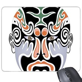 Dıythinker Pekin Operası Pekin Operası Yüz Maskesi Renkli Longhumen Sanat Çin Geleneksel Kültür İllüstrasyon Desen Baskılı Dikdörtgen Kaymaz Kauçuk Mouse Pad
