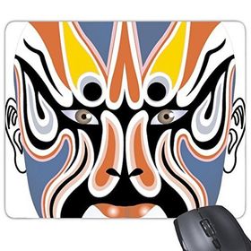 Dıythinker Pekin Operası Pekin Operası Yüz Maskesi Renkli Suowulong Sanat Çin Geleneksel Kültür İllüstrasyon Desen Baskılı Dikdörtgen Kaymaz Kauçuk Mouse Pad