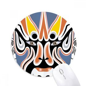 Dıythinker Pekin Operası Yüz Maskesi Renkli Suowulong Baskılı Yuvarlak Kaymaz Kauçuk Mouse Pad