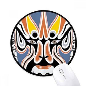 Dıythinker Pekin Operası Yüz Maskesi Renkli Suowulong Yuvarlak Kaymaz Mouse Pad
