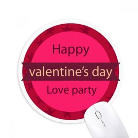 Dıythinker Pembe Baskılı Yuvarlak Mutlu Sevgililer Günü Aşk Baskılı Yuvarlak Kaymaz Kauçuk Mouse Pad