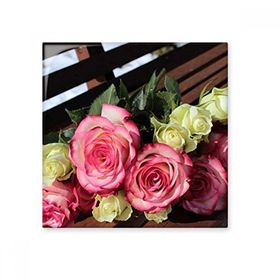 Dıythinker Pembe Beyaz Çiçekler Güzel Tezgah Seramik 10x10 cm Seramik Karo