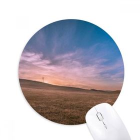 Dıythinker Pembe Çim Gökyüzü Baskılı Yuvarlak Kaymaz Kauçuk Mouse Pad