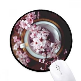 Dıythinker Pembe Erik Çiçeği Vazo Yuvarlak Kaymaz Mouse Pad