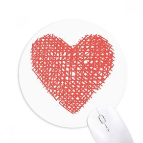 Dıythinker Pembe Kalp Grafiti Çizim Sevgililer Günü Baskılı Yuvarlak Kaymaz Kauçuk Mouse Pad
