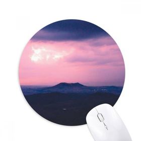 Dıythinker Pembe Koyu Bulutlar Gökyüzü Baskılı Yuvarlak Kaymaz Kauçuk Mouse Pad