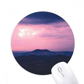 Dıythinker Pembe Koyu Bulutlar Gökyüzü Baskılı Yuvarlak Kaymaz Kauçuk Mouse Pad