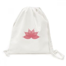 Dıythinker Pembe Lotus Çiçek Bitki Çiçek Kanvas İpli Sırt Çantası