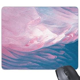 Dıythinker Pembe Mavi Düzensiz Dalgalanma Soyut Sanat İllüstrasyonu Baskılı Dikdörtgen Kaymaz Kauçuk Mouse Pad
