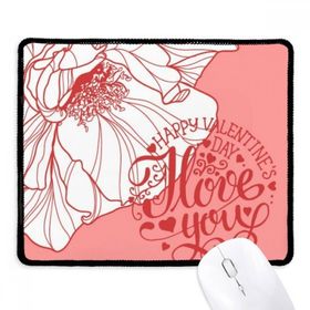 Dıythinker Pembe Mutlu Sevgililer Günü Aşk Gül Kaymaz Mouse Pad