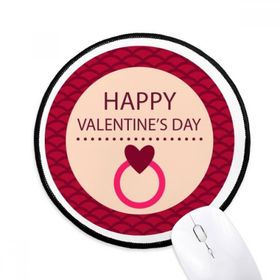 Dıythinker Pembe Yuvarlak Mutlu Sevgililer Günü Yuvarlak Kaymaz Mouse Pad