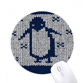 Dıythinker Penguen Örgü Nordik Vuruş Desenli Baskılı Yuvarlak Kaymaz Kauçuk Mouse Pad