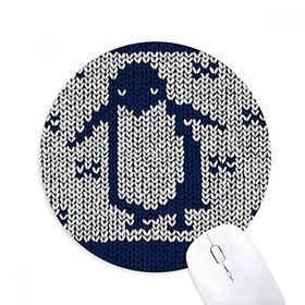 Dıythinker Penguen Örgü Nordik Vuruş Desenli Baskılı Yuvarlak Kaymaz Kauçuk Mouse Pad