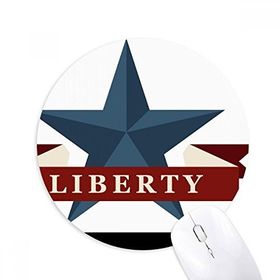Dıythinker Pentagram Özgürlük Sloganı Amerika Ülke Şehir Baskılı Yuvarlak Kaymaz Kauçuk Mouse Pad