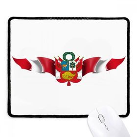 Dıythinker Peru Bayrağı Ulusal Amblem Kaymaz Siyah Başlıklı Kenarlar Mouse Pad