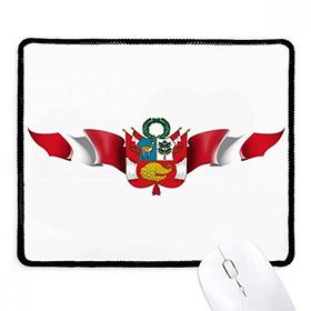 Dıythinker Peru Bayrağı Ulusal Amblem Kaymaz Siyah Başlıklı Kenarlar Mouse Pad