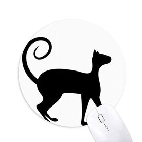 Dıythinker Pet Lover Siyah Kedi Hayvan Sanat Silüeti Baskılı Yuvarlak Kaymaz Kauçuk Mouse Pad