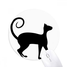Dıythinker Pet Lover Siyah Kedi Hayvan Sanat Silüeti Baskılı Yuvarlak Kaymaz Kauçuk Mouse Pad