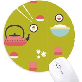 Dıythinker Pirinç Çaydanlık Kupası Suşi Japon Yuvarlak Kaymaz Kauçuk Mouse Pad