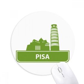 Dıythinker Pisa İtalya Yeşil Kent Simgesi Desenli Baskılı Yuvarlak Kaymaz Kauçuk Mouse Pad