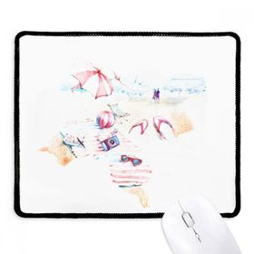 Dıythinker Plaj Deniz Bumbersull Suluboya Resim Kaymaz Siyah Başlıklı Kenarlar Mouse Pad