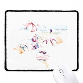 Dıythinker Plaj Deniz Bumbersull Suluboya Resim Kaymaz Siyah Başlıklı Kenarlar Mouse Pad