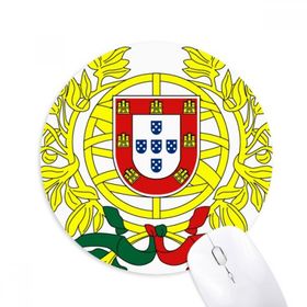 Dıythinker Portekiz Ulusal Amblem Ülke Baskılı Yuvarlak Kaymaz Kauçuk Mouse Pad