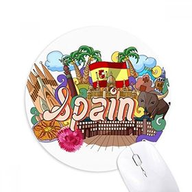 Dıythinker Prado Deniz Mahsulleri İspanya Grafiti Baskılı Yuvarlak Kaymaz Kauçuk Mouse Pad
