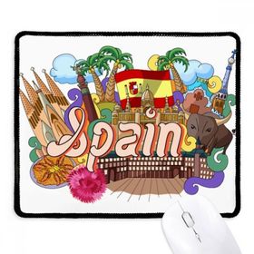 Dıythinker Prado Deniz Ürünleri İspanya Grafiti Kaymaz Siyah Başlıklı Kenarlar Mouse Pad