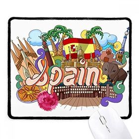 Dıythinker Prado Deniz Ürünleri İspanya Grafiti Kaymaz Siyah Başlıklı Kenarlar Mouse Pad