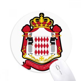 Dıythinker Principality of Monaco Ulusal Amblem Baskılı Yuvarlak Kaymaz Kauçuk Mouse Pad