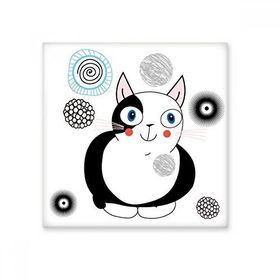 Dıythinker Protect Animal Pet Lover Çizgi Film Sevimli Şişman Kedi İllüstrasyonu Seramik Bisque Fayans Dekorasyon 10x10 cm Seramik Karo