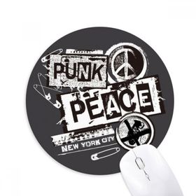 Dıythinker Punk New York Savaş Karşıtı İllüstrasyon Desen Baskılı Yuvarlak Kaymaz Kauçuk Mouse Pad