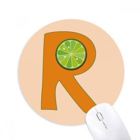 Dıythinker R Alfabe Turuncu Meyve Baskılı Yuvarlak Kaymaz Kauçuk Mouse Pad