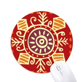 Dıythinker Red Eyes Meksika Totems Antik Uygarlık Baskılı Yuvarlak Kaymaz Kauçuk Mouse Pad
